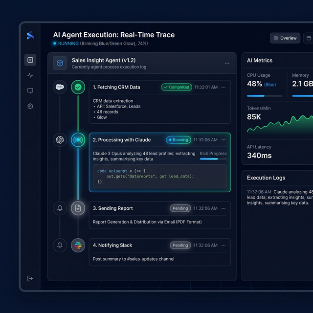 NodaFlow real-time agent execution monitoring